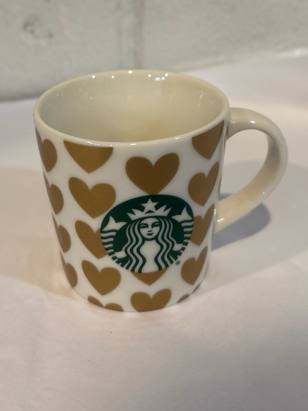 Starbucks Expresso Cup 2015 mermaid with gold hearts 3 oz boxed